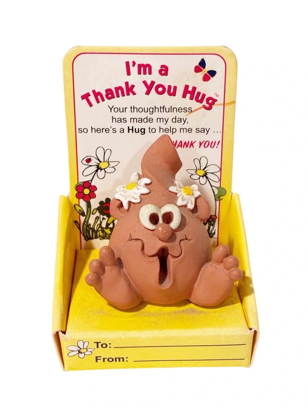 Vintage 1996 Hug Factory Vinyl Rubber Figurine: I'm a Thank You Hug NEW